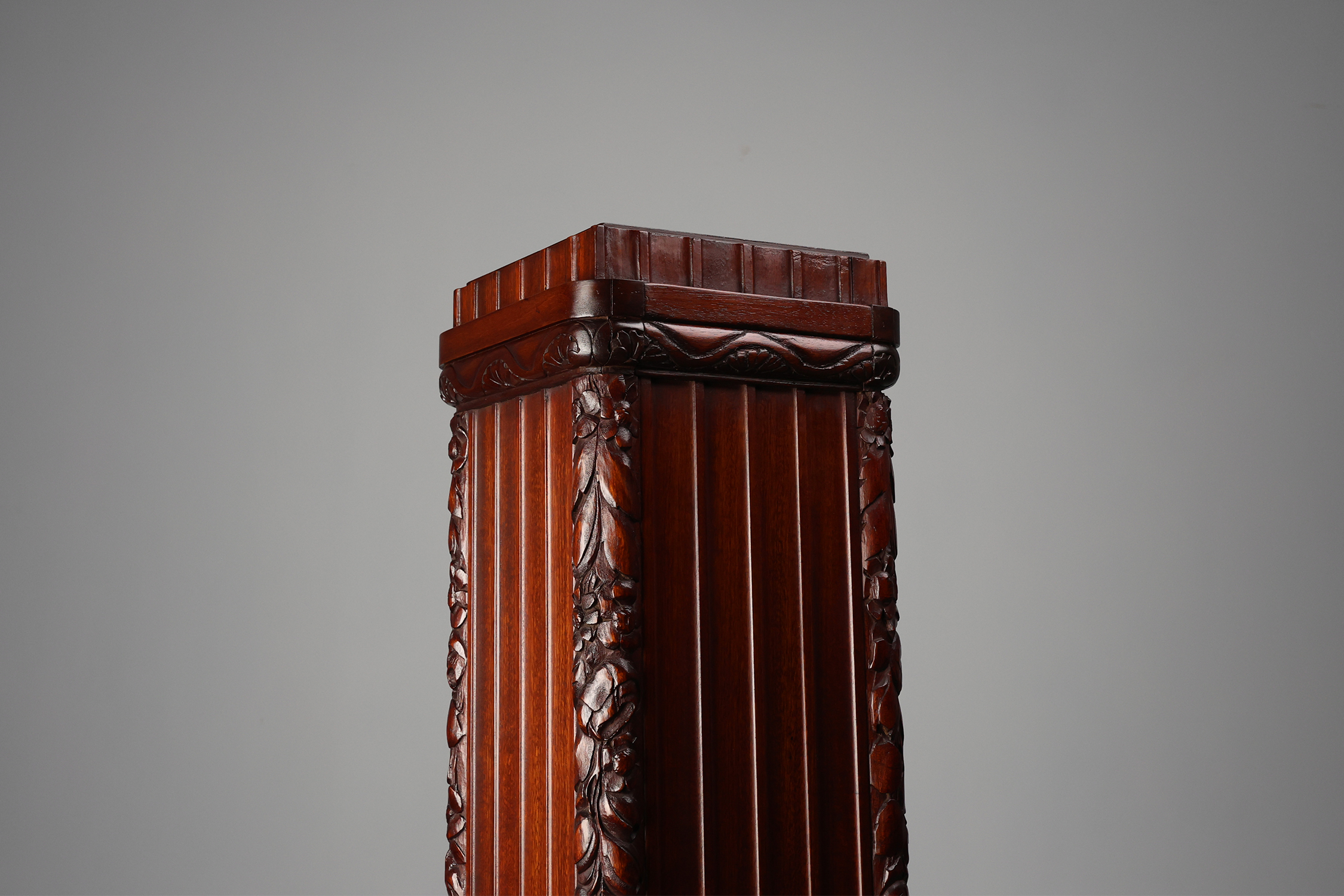 French Art Deco square Oak Pedestal, circa 1915thumbnail